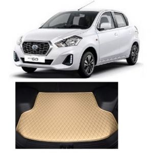 7D Car Trunk/Boot/Dicky PU Leatherette Mat for	Datsun Go  - Beige